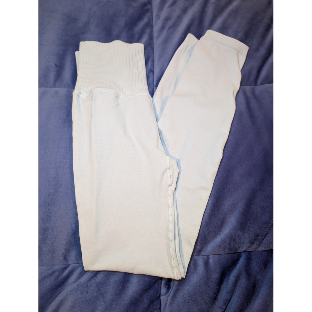 FP Movement Good Karma Leggings Women XS/S Light Blue‎ High Rise Ribbed